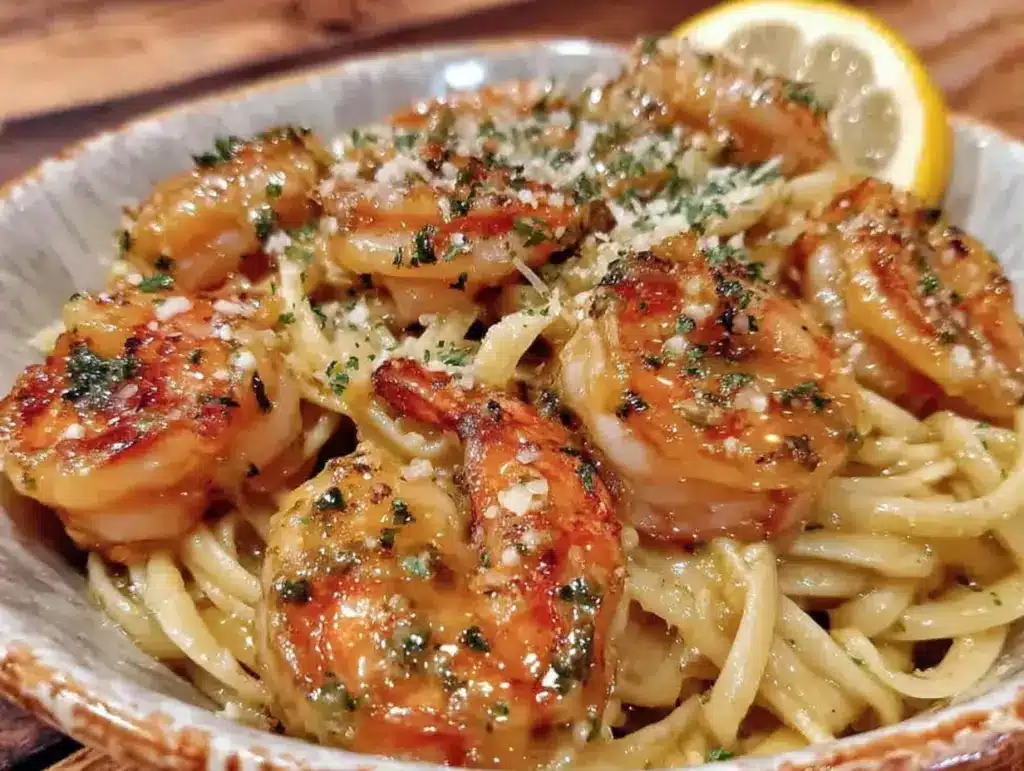 garlic butter shrimp pasta - featured image