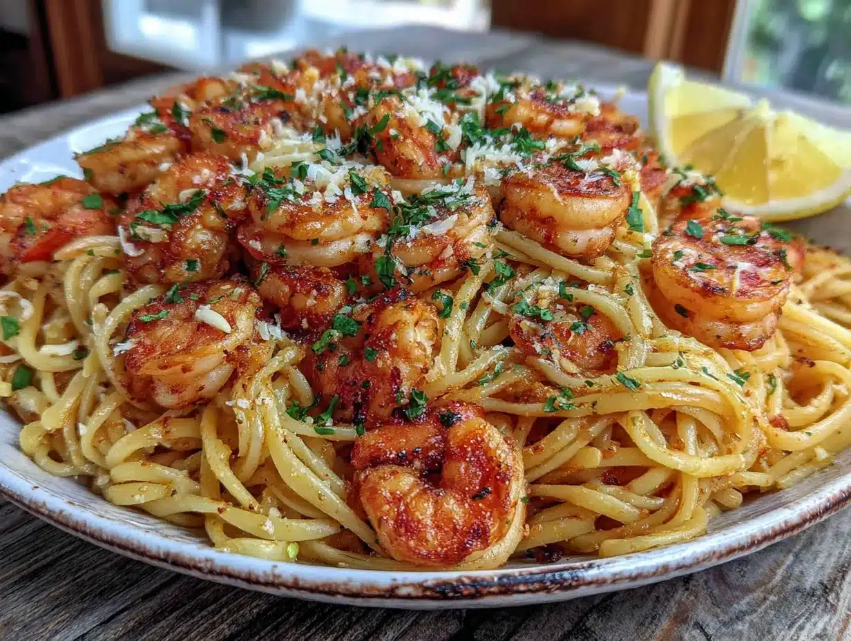 garlic butter shrimp pasta preparation steps
