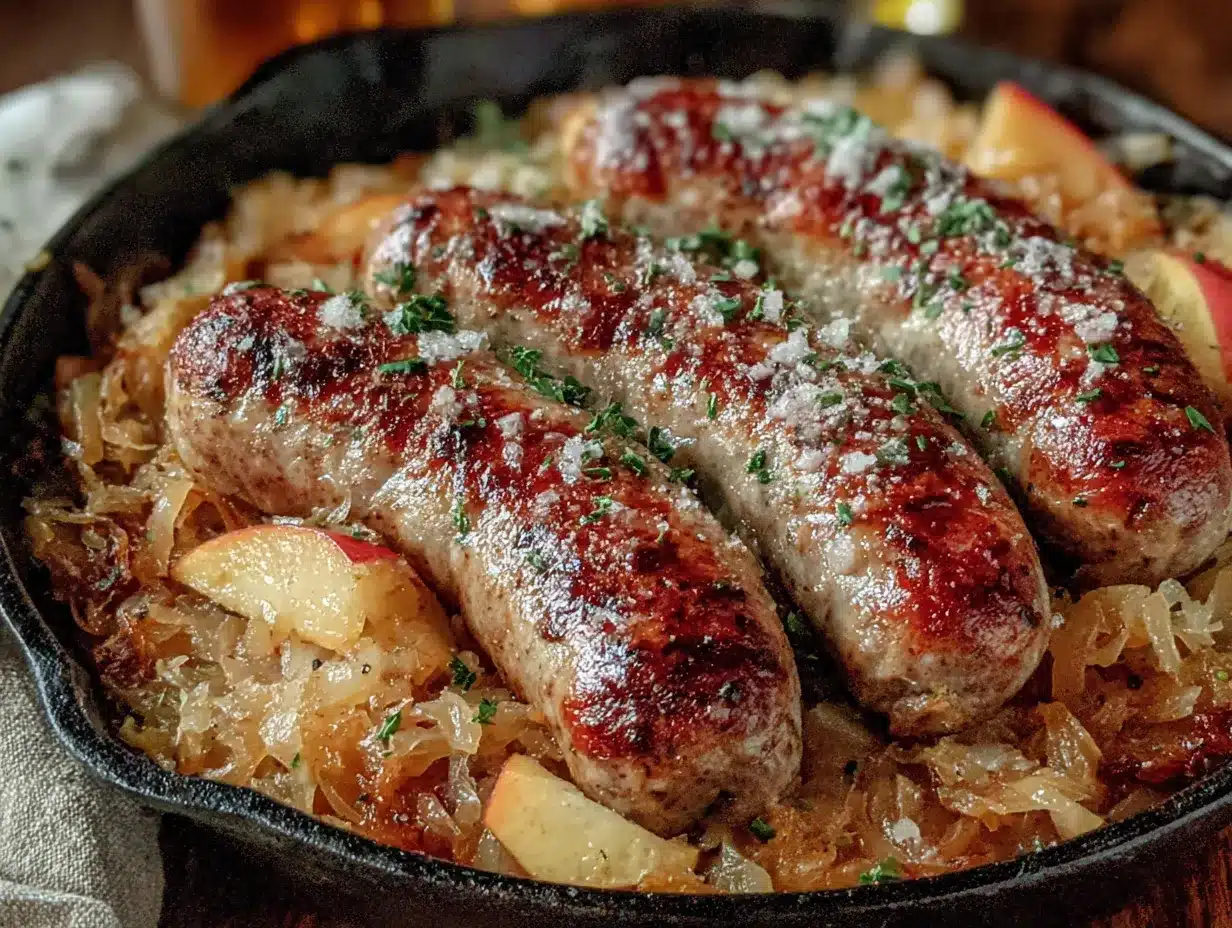 German bratwurst skillet preparation steps