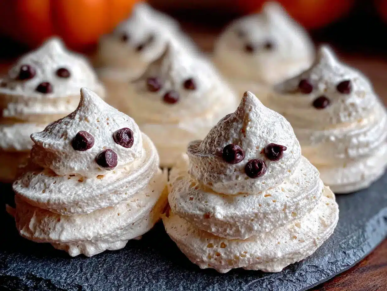 ghost meringue cookies halloween preparation steps