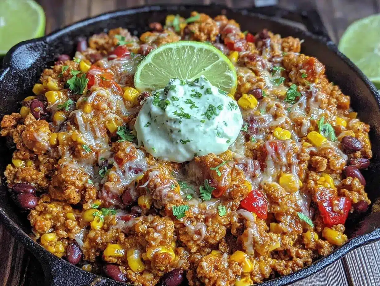 ground turkey taco skillet preparation steps
