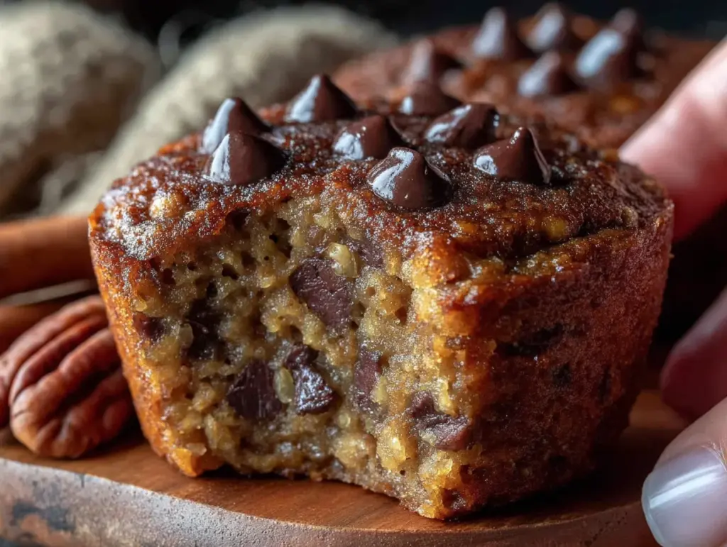 healthy baked pumpkin chocolate chip oatmeal cups - featured image
