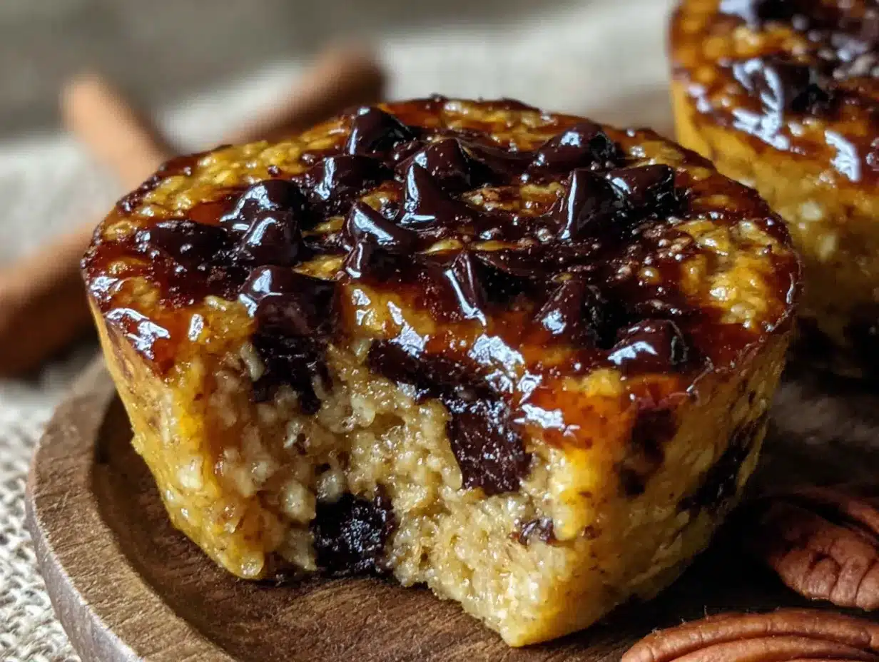 healthy baked pumpkin chocolate chip oatmeal cups preparation steps