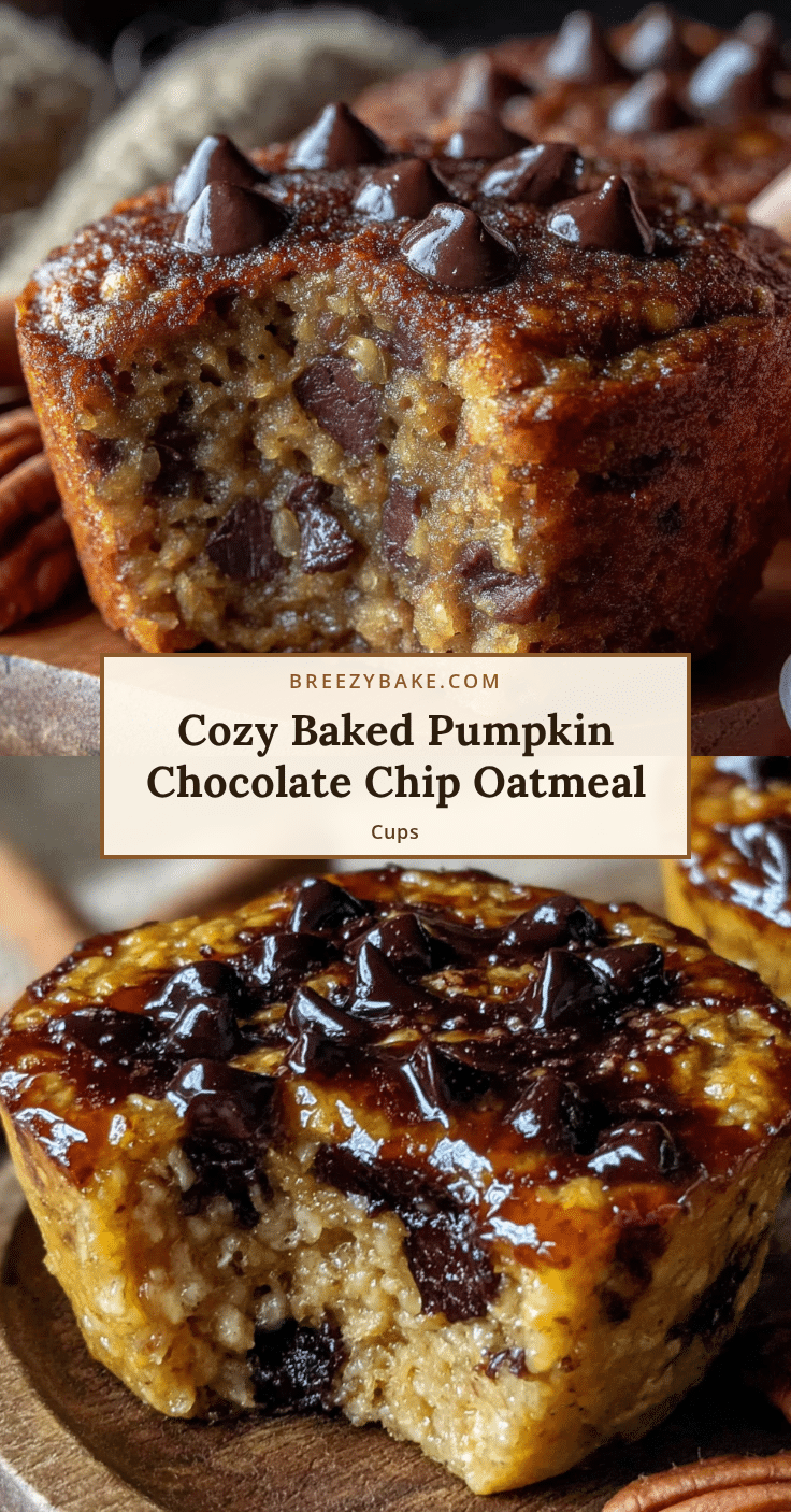 healthy baked pumpkin chocolate chip oatmeal cups recipe