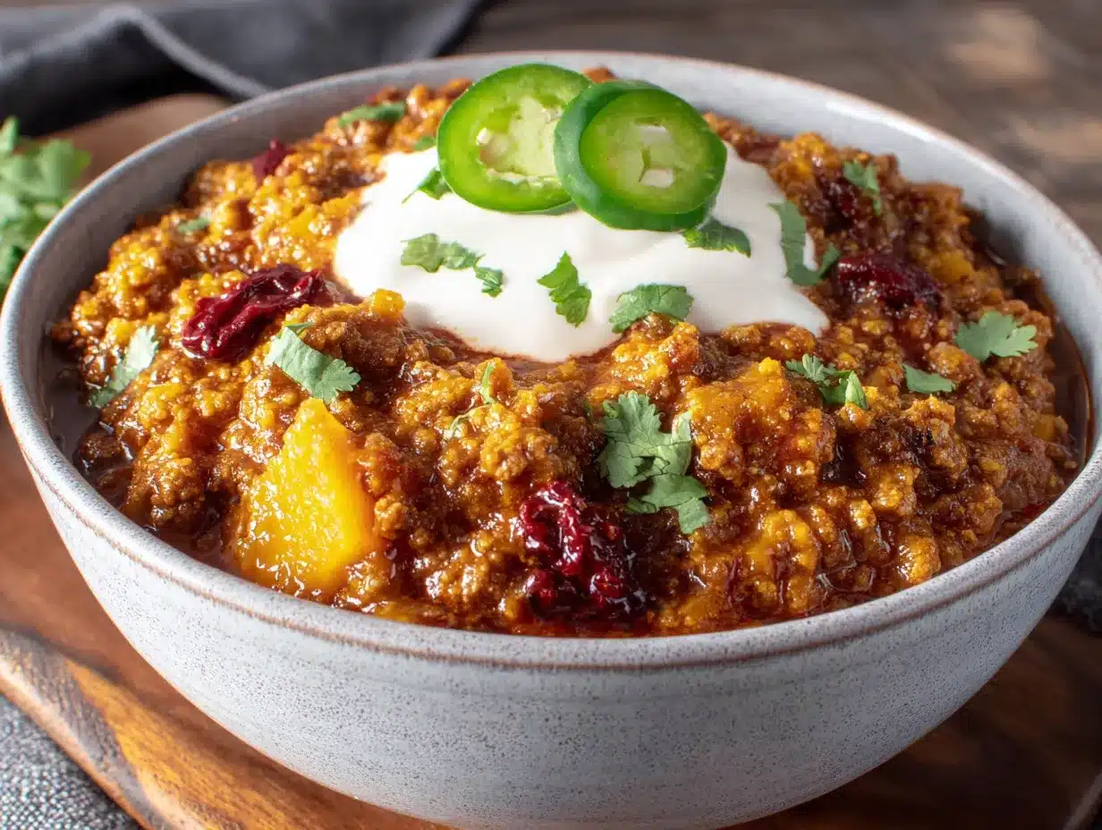 healthy crockpot turkey chili with sweet potato preparation steps