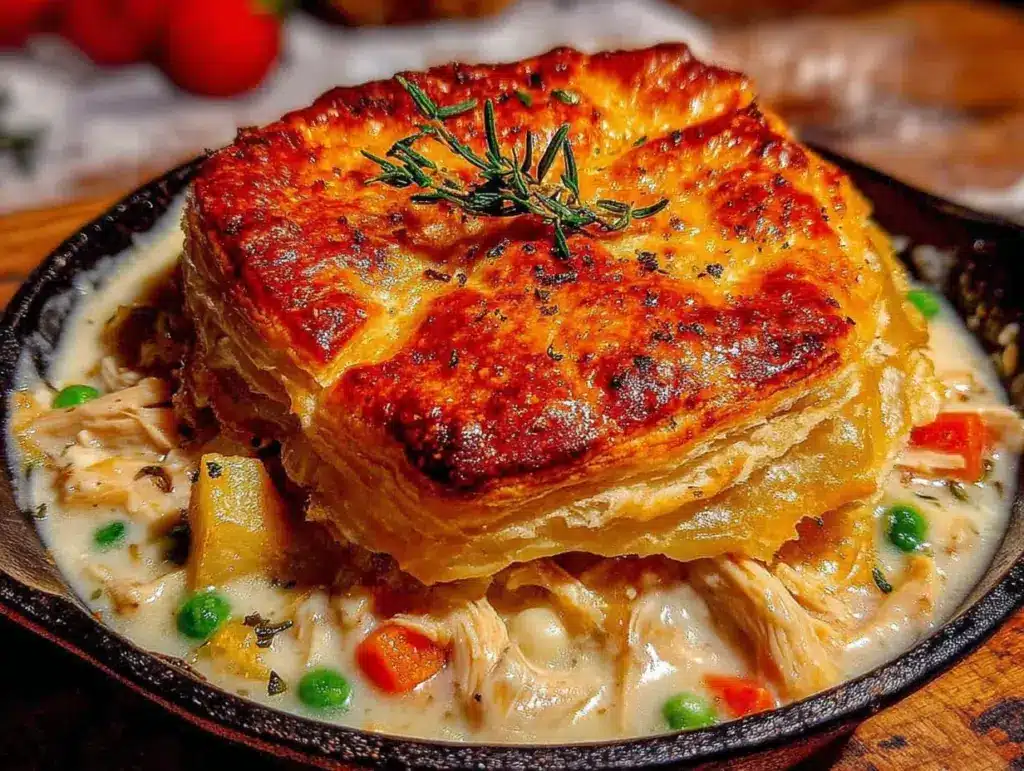 leftover turkey pot pie skillet - featured image