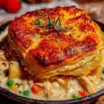 leftover turkey pot pie skillet - featured image