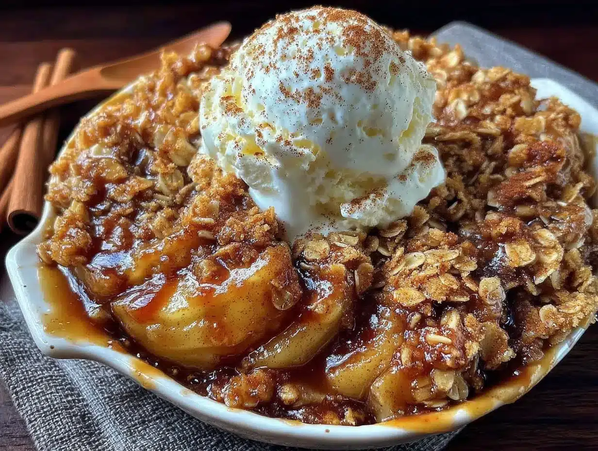 lighter one-bowl apple crisp preparation steps