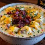 loaded sausage potato soup - featured image