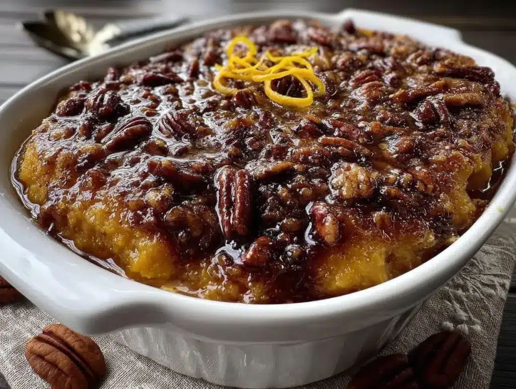 make-ahead sweet potato casserole with pecan streusel - featured image
