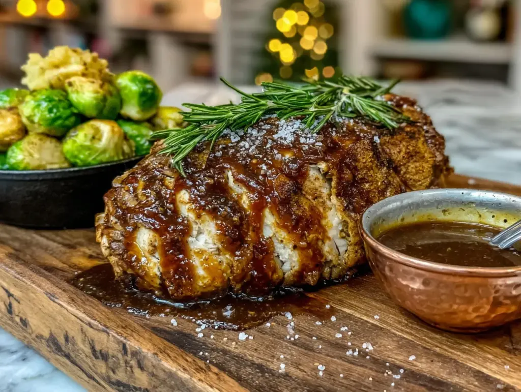 maple bourbon glazed turkey breast for two - featured image