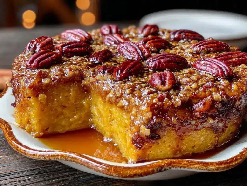 maple pumpkin dump cake - featured image