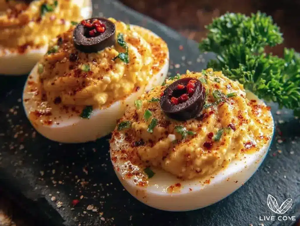 monster eyeball deviled eggs - featured image