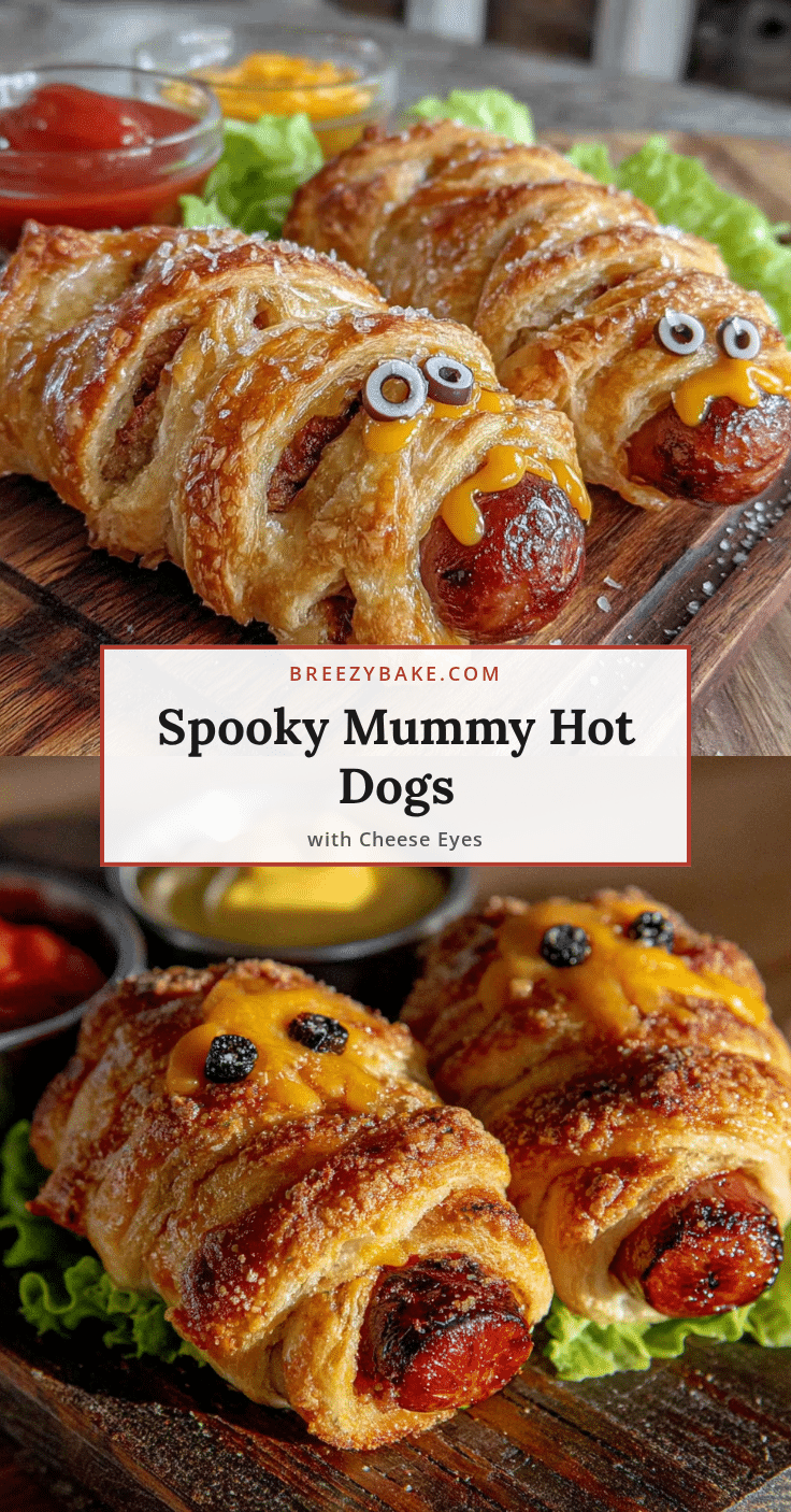 mummy hot dogs with cheese eyes recipe