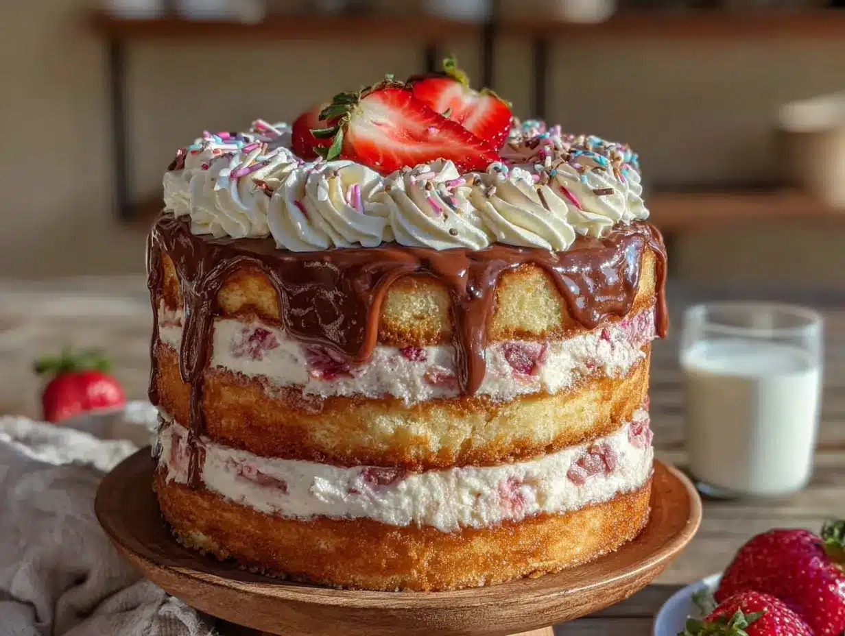 Neapolitan Layer Cake preparation steps