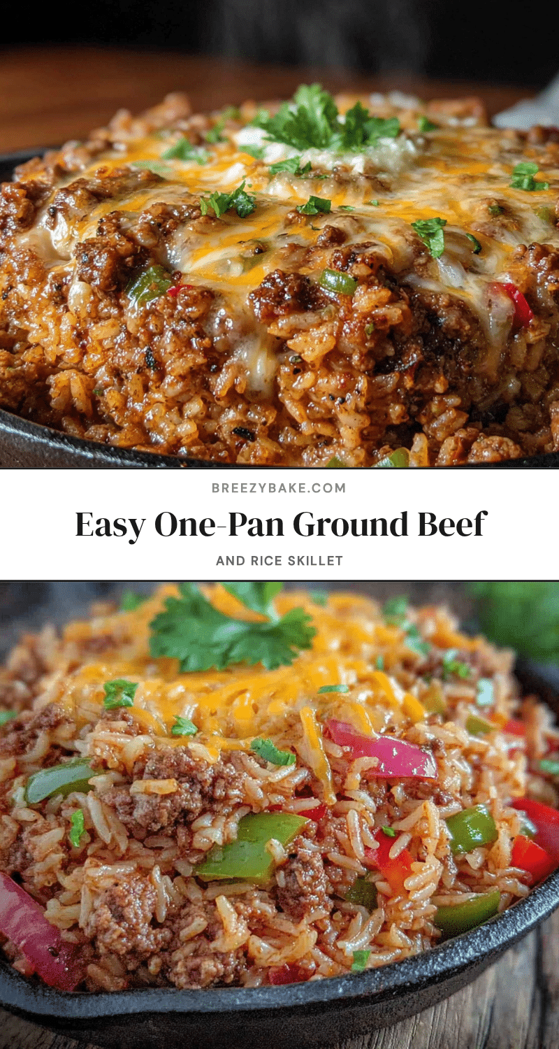 one-pan ground beef and rice skillet recipe