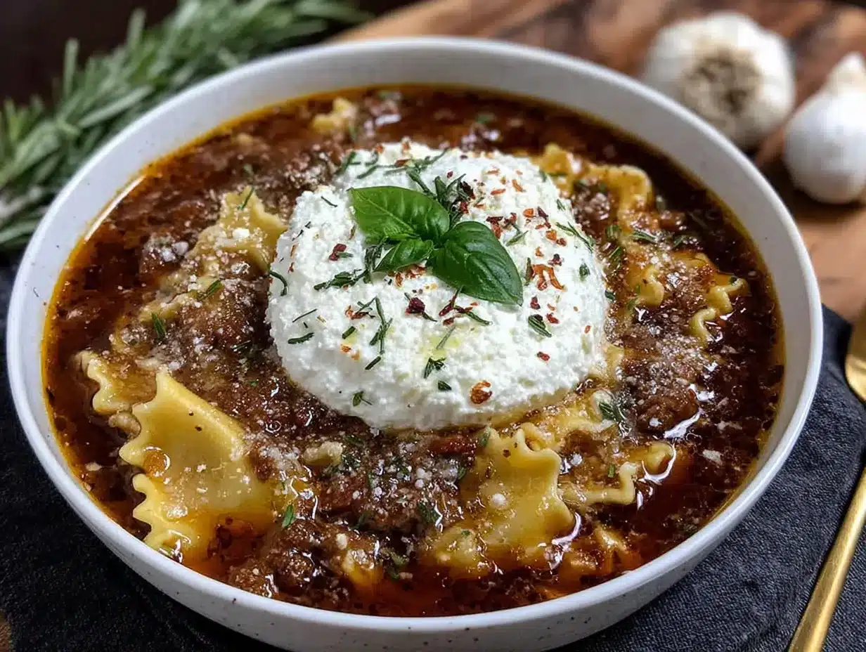 one-pot lasagna soup with ricotta preparation steps