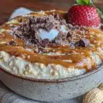 overnight peanut butter protein oats - featured image