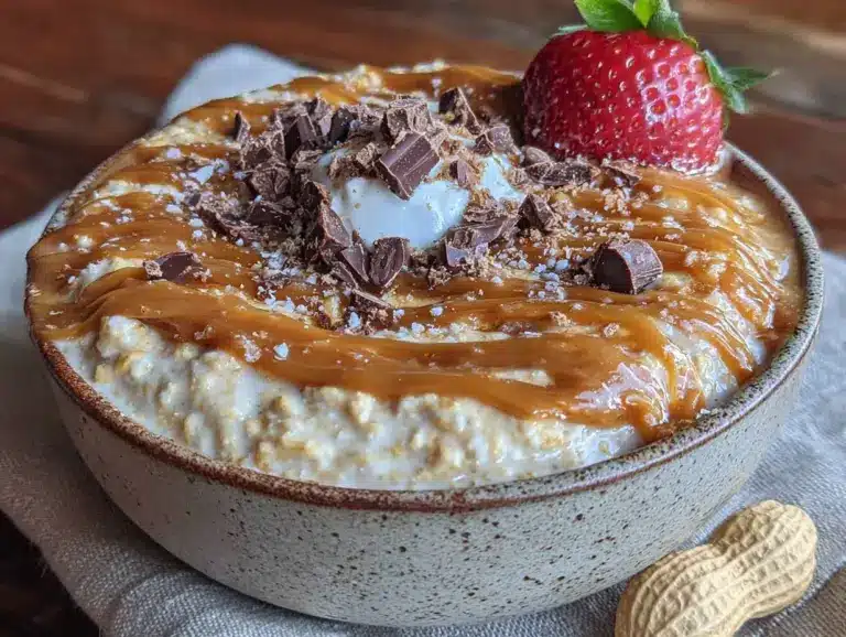 overnight peanut butter protein oats - featured image