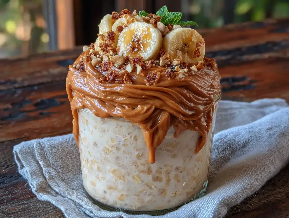 peanut butter banana overnight oats preparation steps