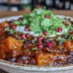 pumpkin black bean chili - featured image