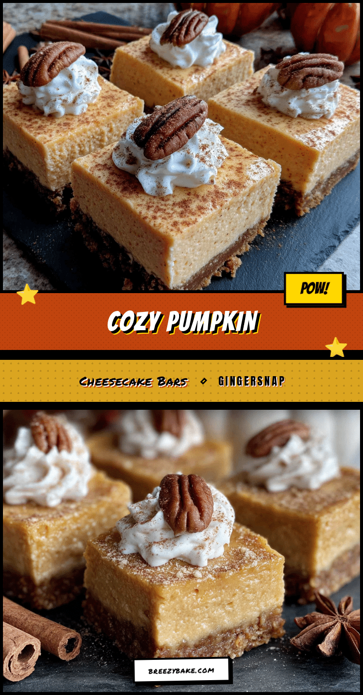 pumpkin cheesecake bars with gingersnap crust recipe