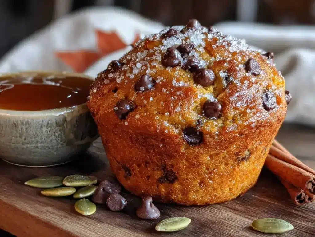pumpkin chocolate chip muffins - featured image