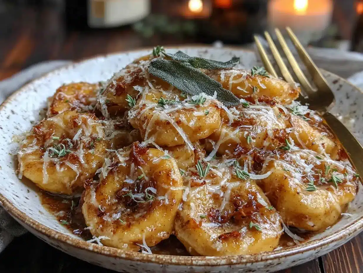 pumpkin gnocchi with brown butter sage preparation steps