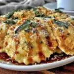 pumpkin ravioli with brown butter and sage - featured image