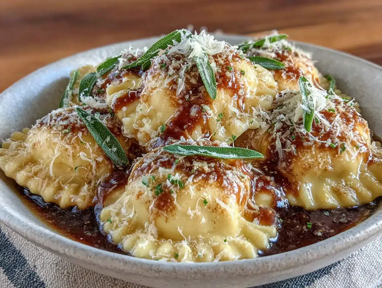 pumpkin ravioli with brown butter and sage preparation steps