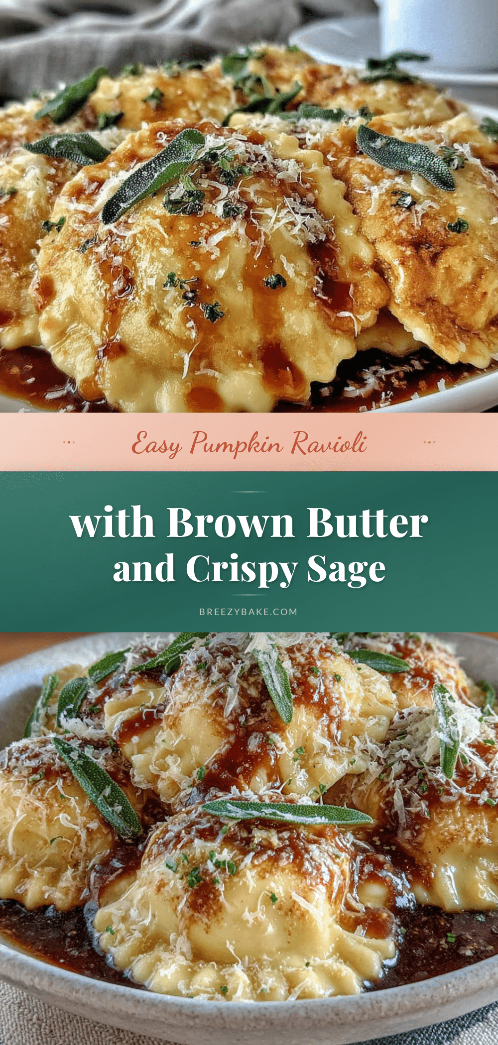 pumpkin ravioli with brown butter and sage recipe