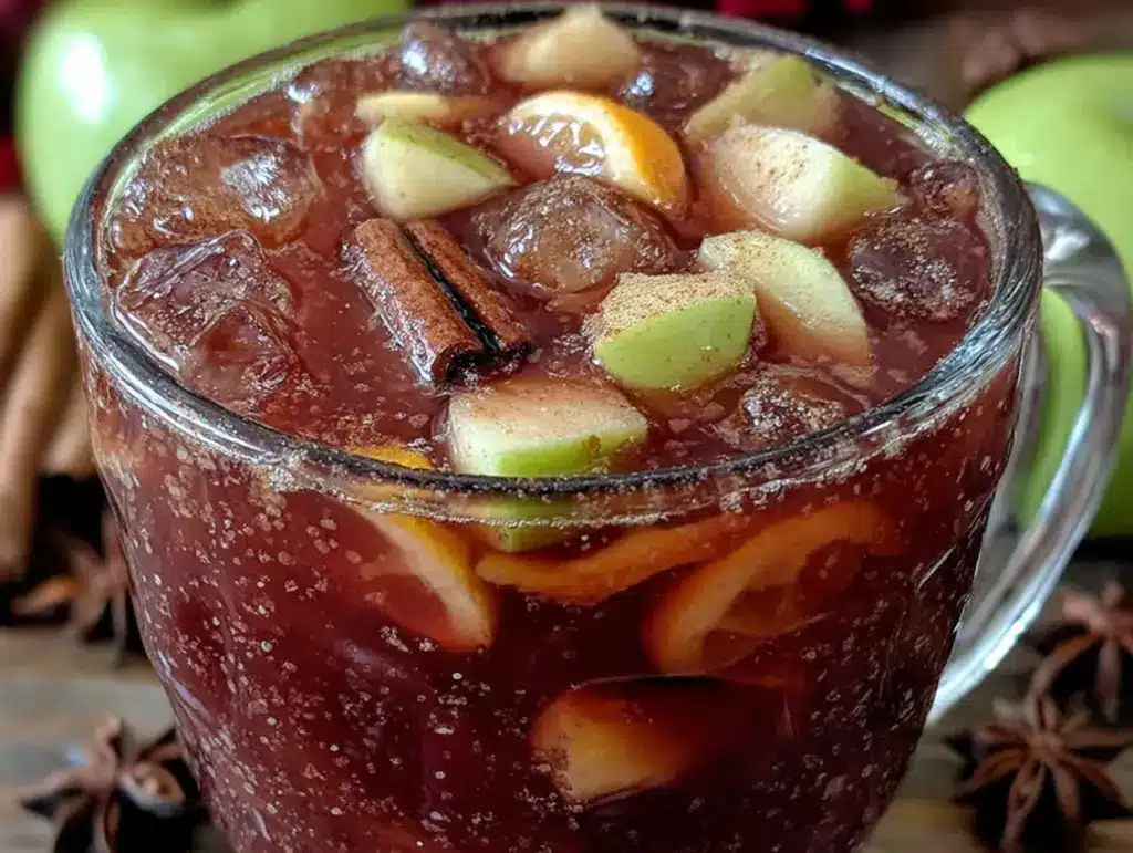 quick slow cooker apple cider sangria - featured image