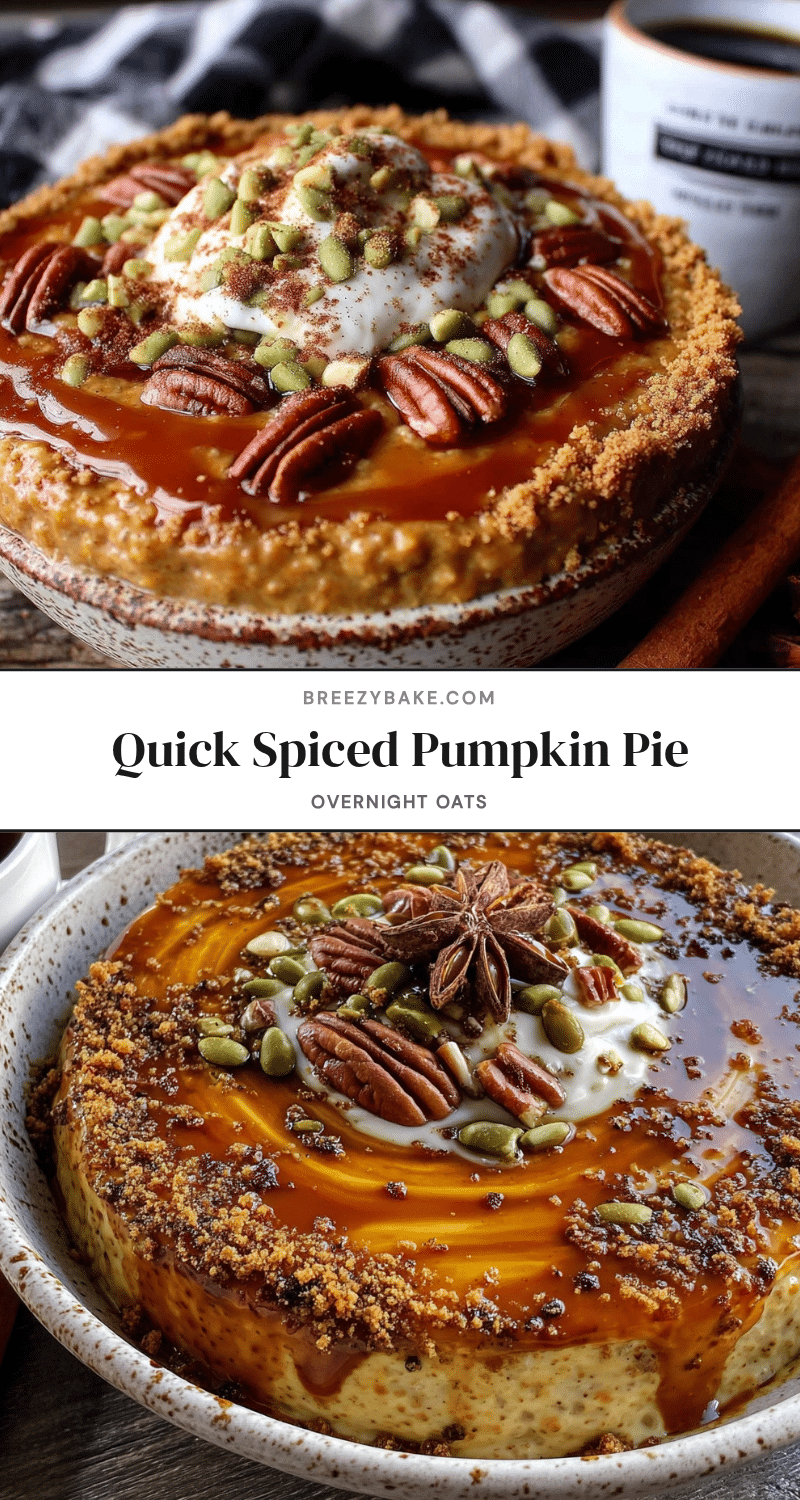 Quick spiced pumpkin pie overnight oats recipe