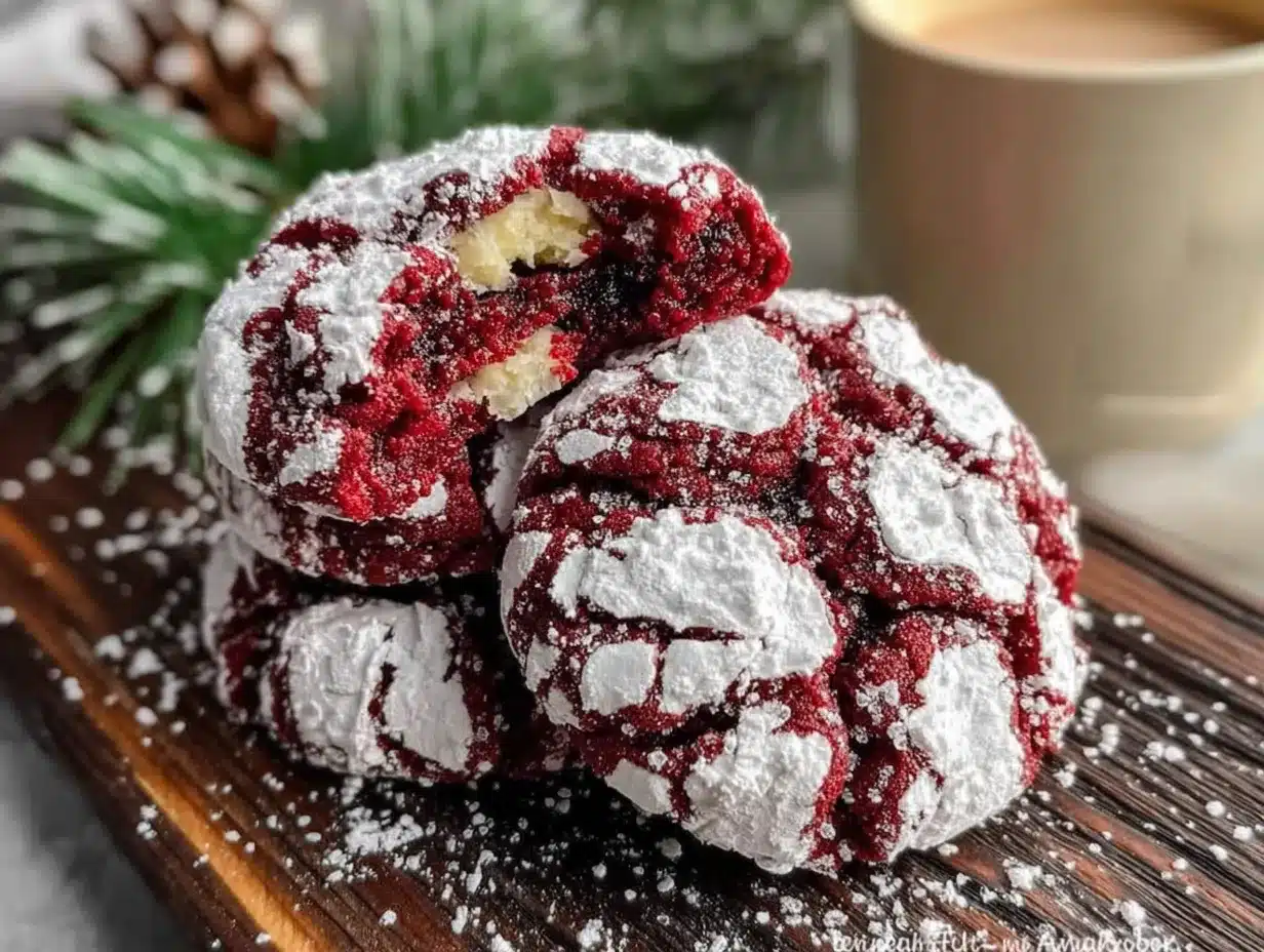 red velvet crinkle cookies preparation steps