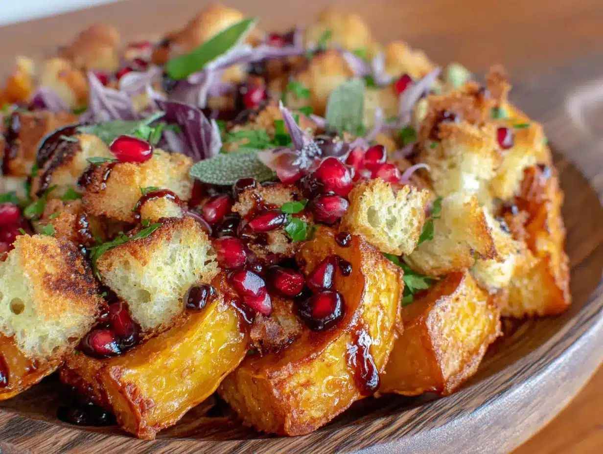 roasted delicata squash panzanella preparation steps