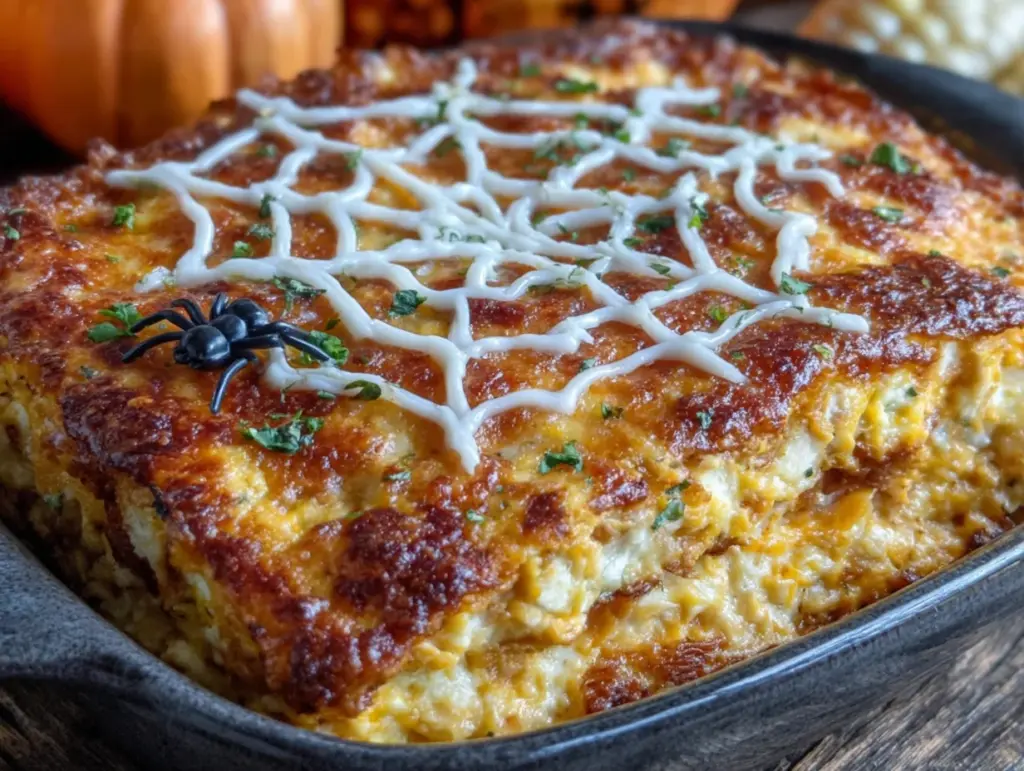 Spider Web Buffalo Chicken Dip - featured image