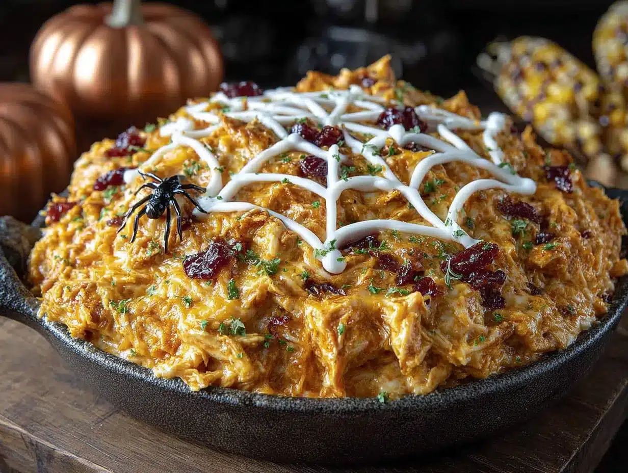 Spider Web Buffalo Chicken Dip preparation steps