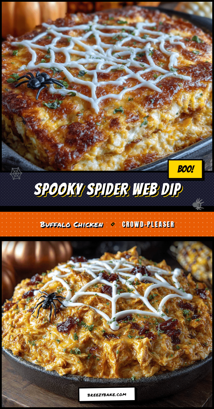 Spider Web Buffalo Chicken Dip recipe