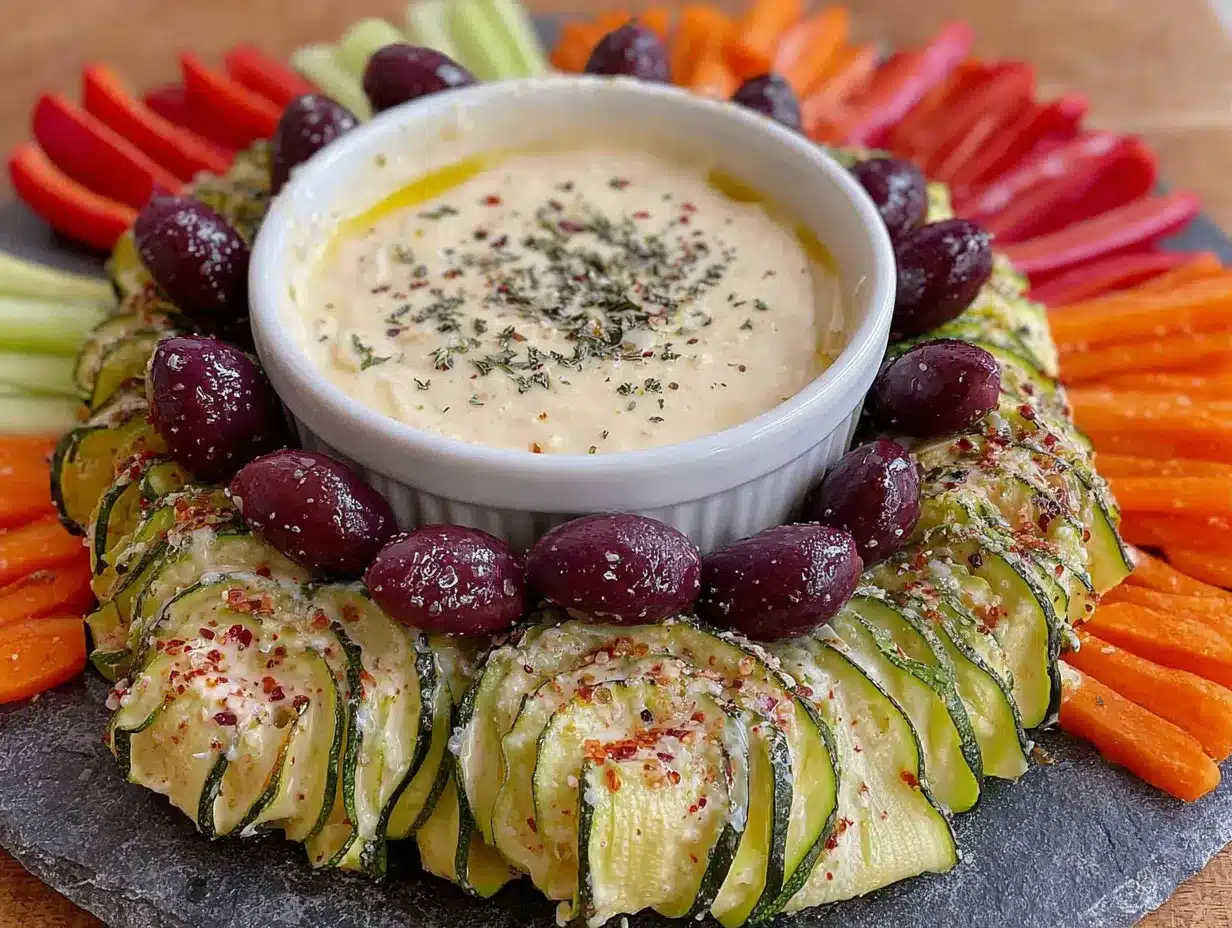 Spider Web Veggie Tray preparation steps