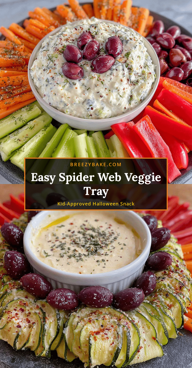 Spider Web Veggie Tray recipe