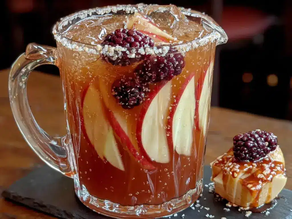 spooky caramel apple sangria - featured image