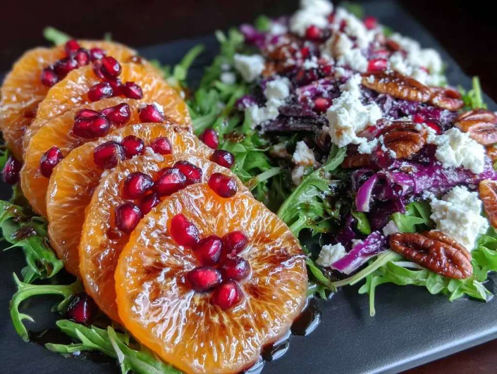 winter persimmon and pomegranate salad - featured image