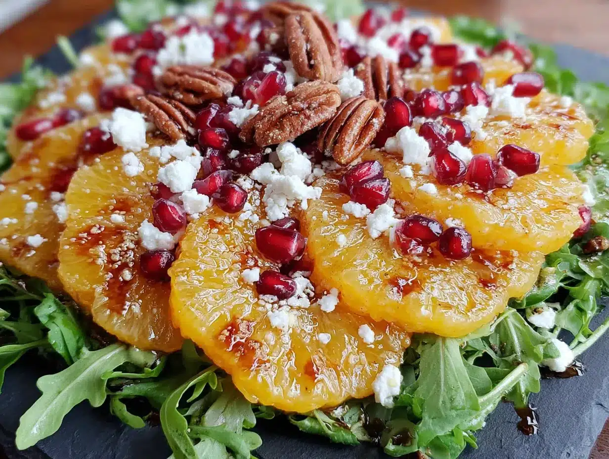 winter persimmon and pomegranate salad preparation steps