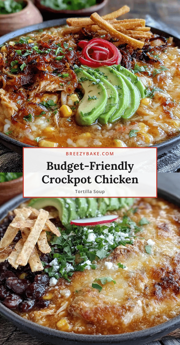 budget-friendly crockpot chicken tortilla soup recipe
