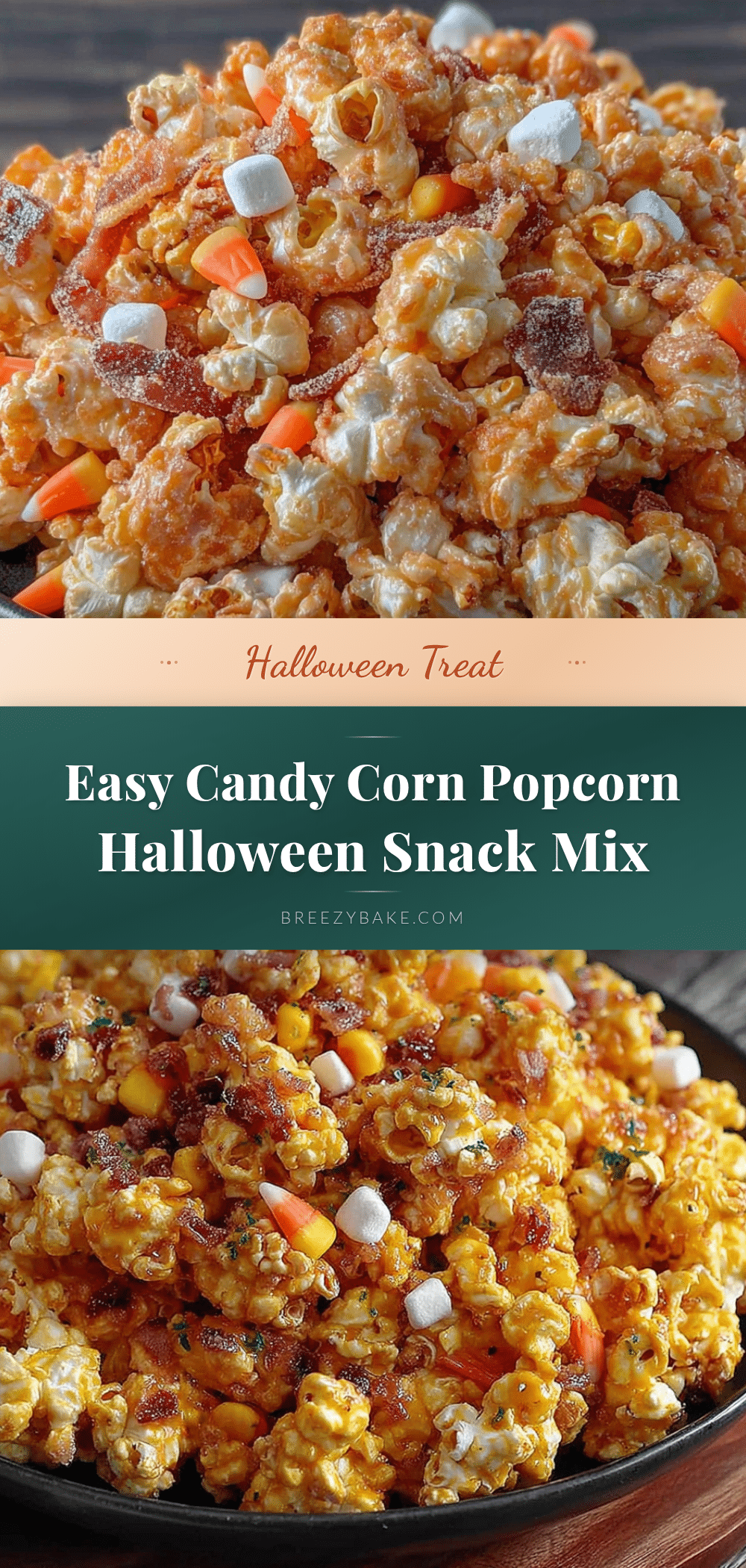 candy corn popcorn Halloween snack mix recipe