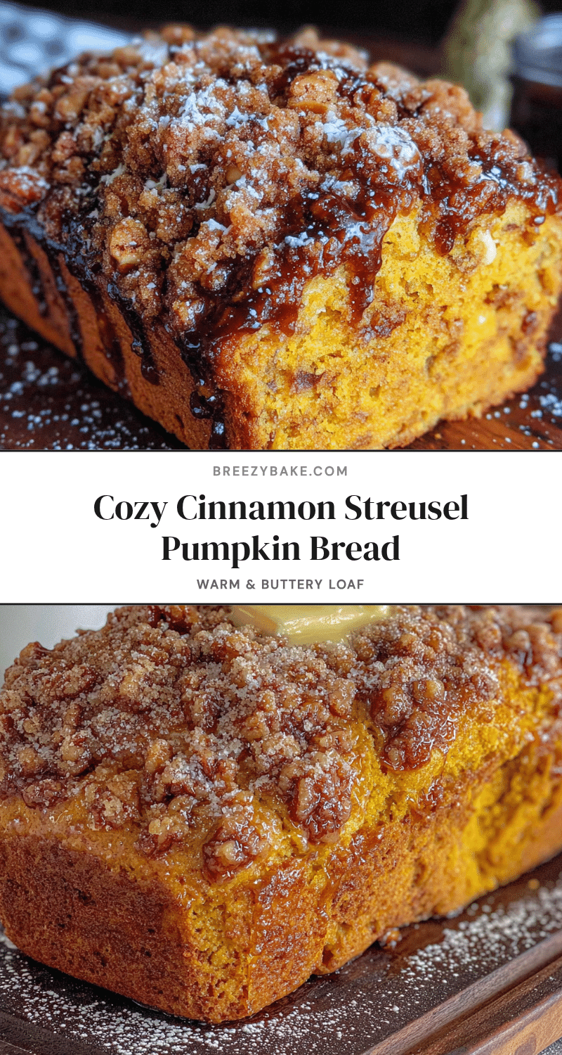 cozy cinnamon streusel pumpkin bread recipe