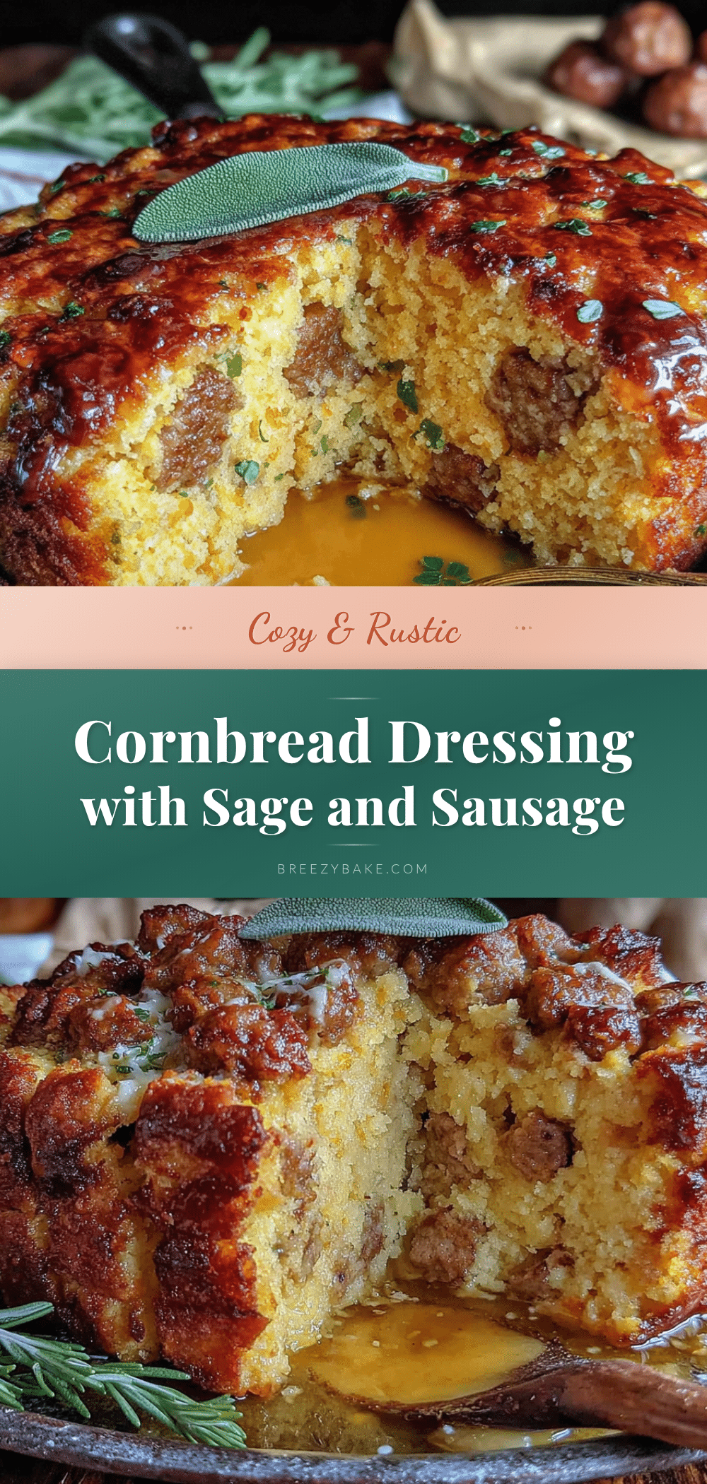 cozy cornbread dressing with sage and sausage recipe
