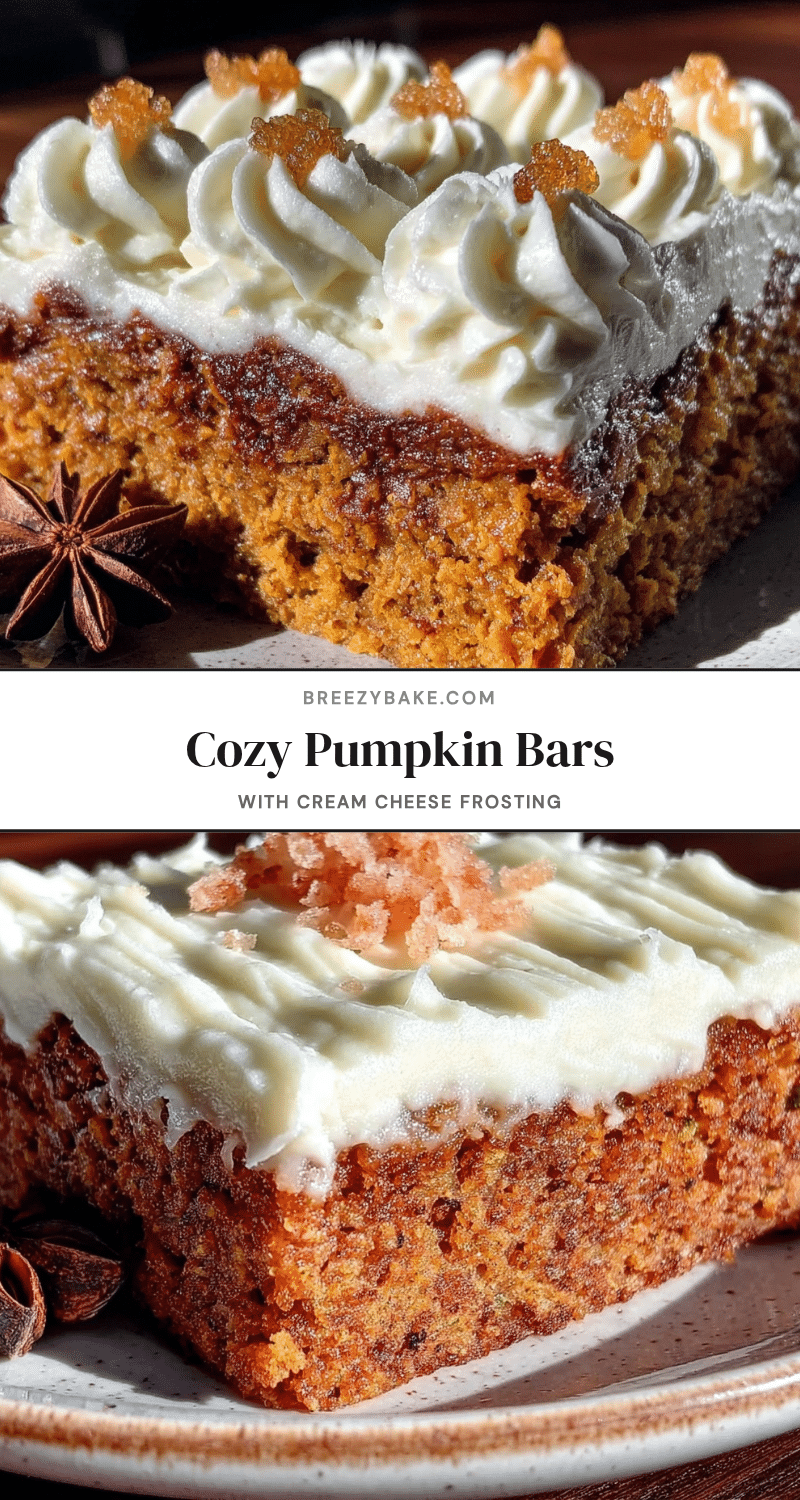 cozy pumpkin bars with cream cheese frosting recipe