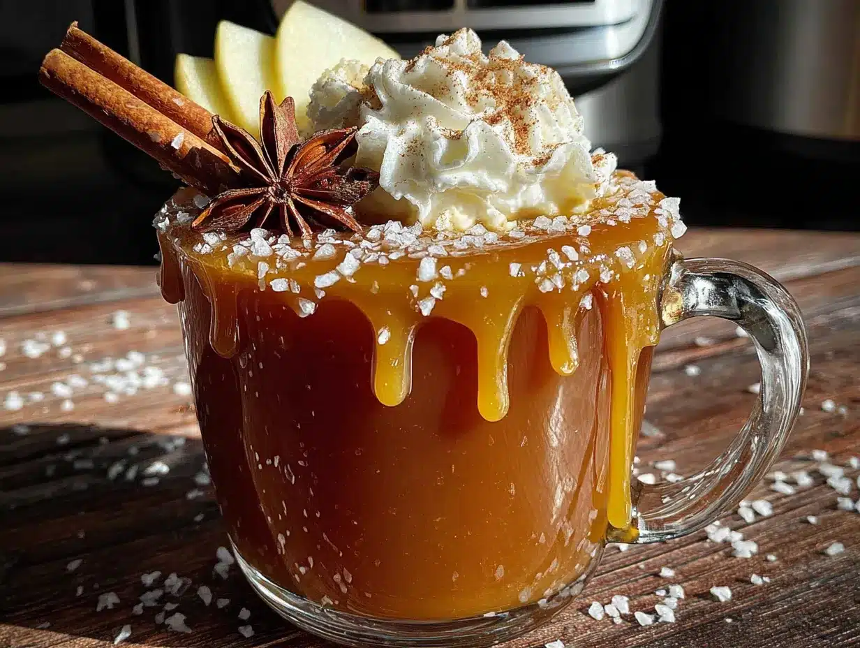 cozy slow cooker caramel apple cider preparation steps