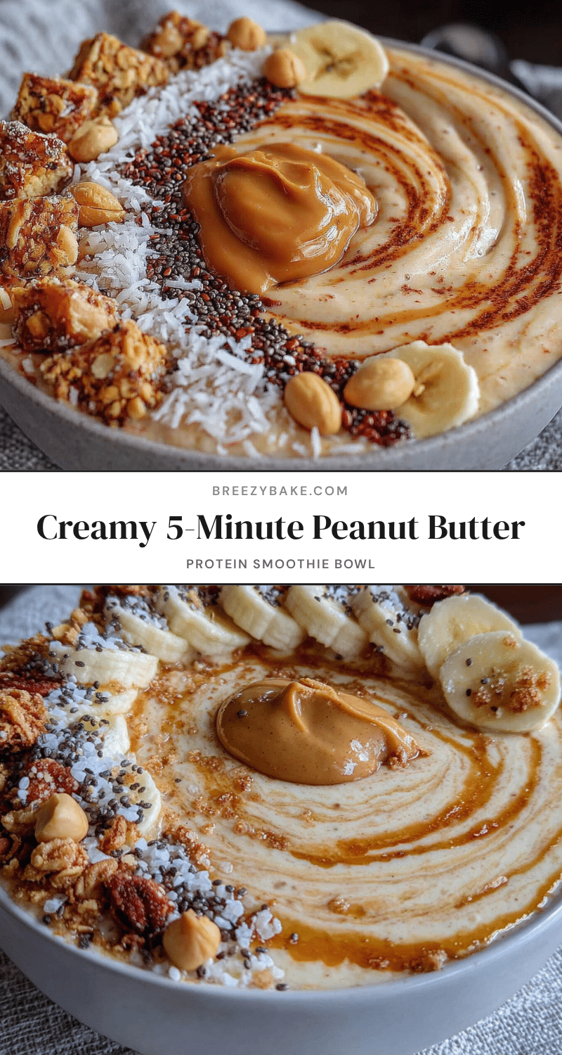 creamy 5-minute peanut butter protein smoothie bowl recipe